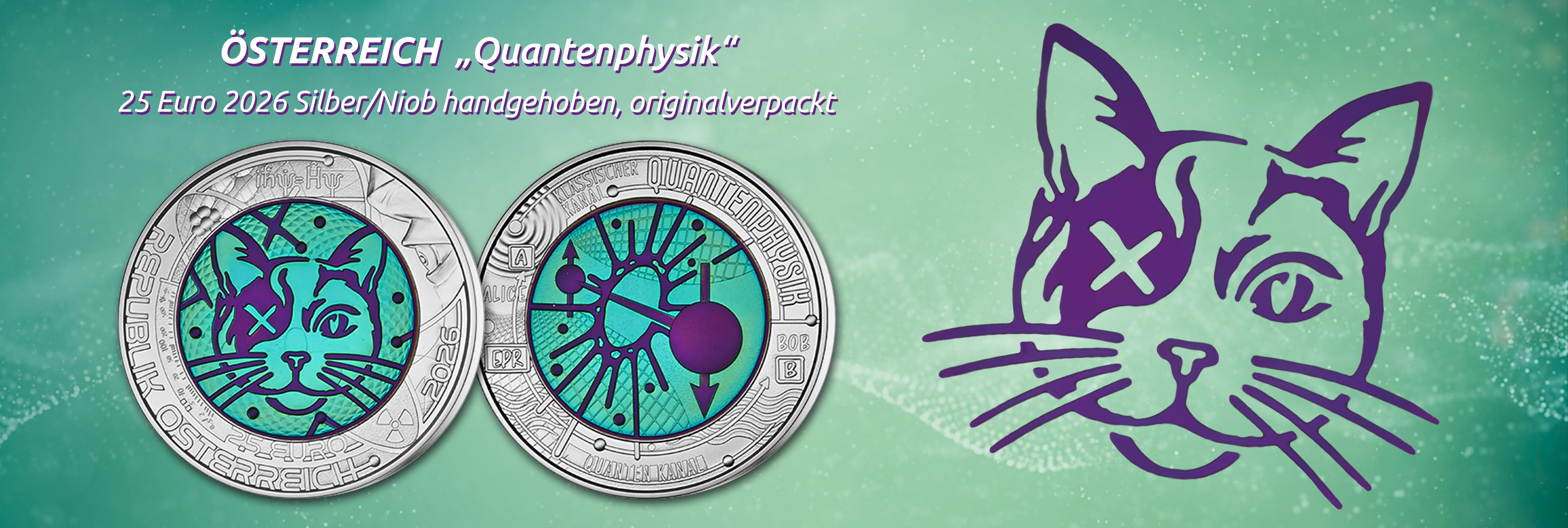 Österreich, 25 Euro Quantenphysik Silber/Niob handgehoben, originalverpackt